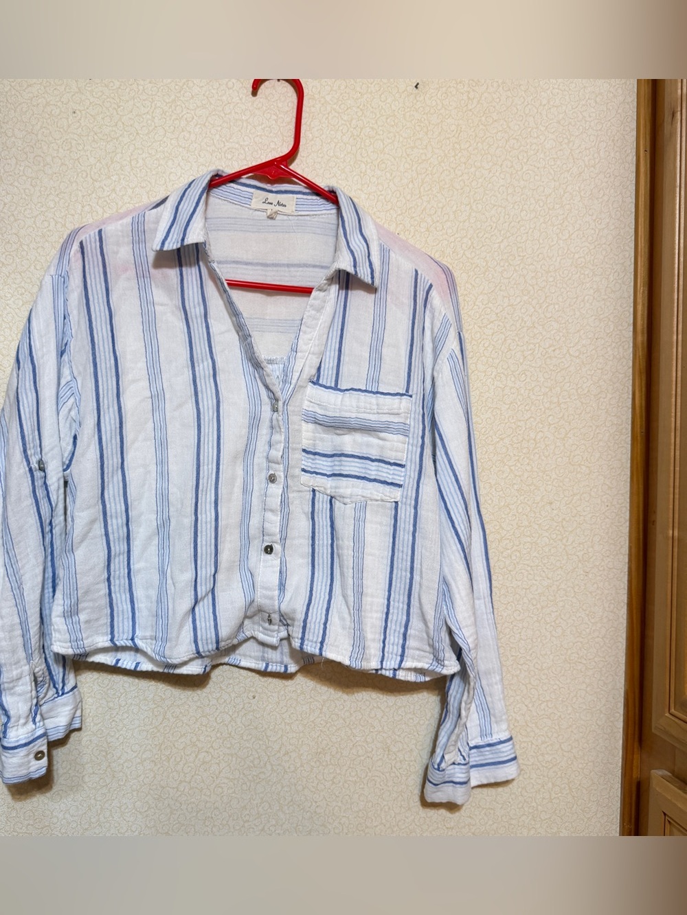 Love Notes Blue and White Striped Button-Down Shirt